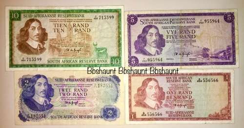 COMPLETE SET OF T.W DE JONG & DECIMALS  R10 -R1 1966-1973 ( 1 BID TAKES ALL)