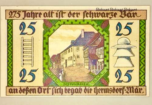 GERMANY 50 PFENNIG HERMSDORF 1921 ,CRISP UNC  NOTGELD (EMERGENCY MONEY)