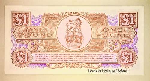 BRITISH ARMY 1 POUND 1956 CRISP NOTE UNC MILITARY NOTE