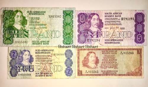 VARIOUS GOVERNORS & JAN VAN RIEBEECK  R10,  R5 , R2 & R1  [1 BID TAKES ALL)