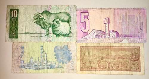VARIOUS GOVERNORS & JAN VAN RIEBEECK  R10,  R5 , R2 & R1  [1 BID TAKES ALL)
