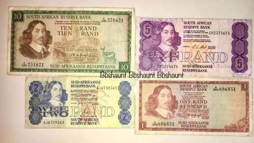 JAN VAN RIEBEECK & VARIOUS GOVERNORS R10, R5 , R2 & R1  [1 BID TAKES ALL)