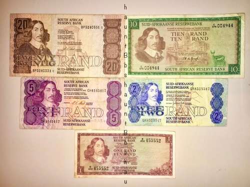 JAN VAN RIEBEECK SET & VARIOUS GOVERNORS R20, R10, R5 , R2 & R1  [1 BID TAKES ALL)
