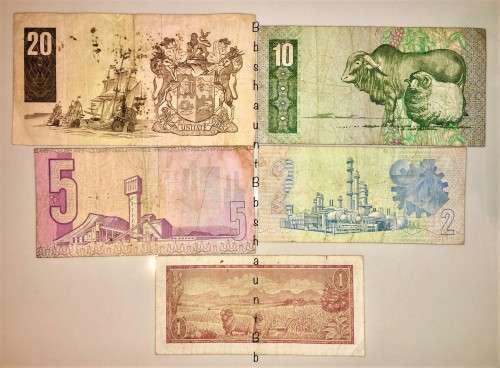 SET OF JAN VAN RIEBEECK  & VARIOUS GOVERNORS R20, R10,  R5 , R2 & R1  [1 BID TAKES ALL)