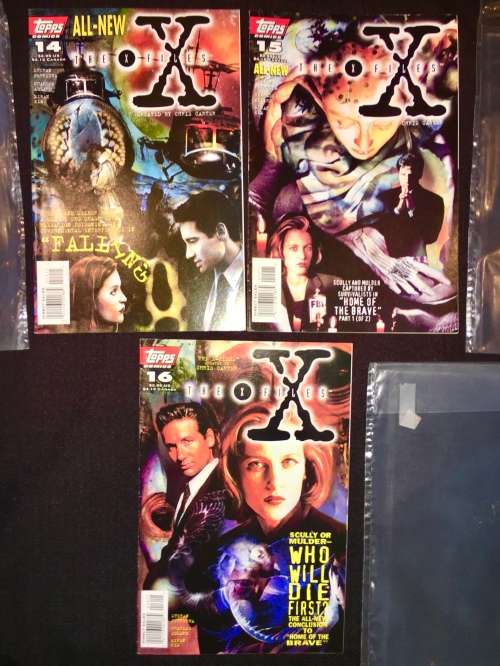 X FILES SET X3,,,,NO 14 ,NO 15 & NO 16  VOL 1  1996 (TOPPS COMICS)NEAR MINT WITH PLASTIC SLEEVE