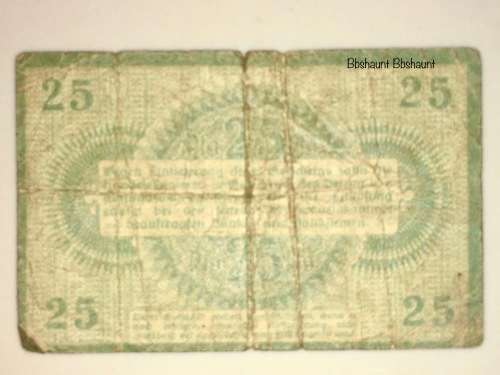 GERMANY , ,,25 PFENNIG OSNOORUCK  1917   NOTGELD (EMERGENCY MONEY)