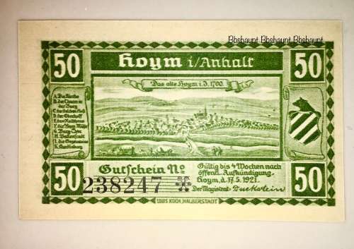 AUSTRIA  ,,,50 HELLER HOYM 1921 STAR NOTE UNC NOTGELD (EMERGENCY MONEY)