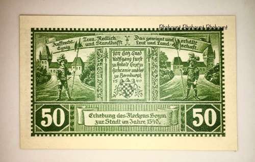 AUSTRIA  ,,,50 HELLER HOYM 1921 STAR NOTE UNC NOTGELD (EMERGENCY MONEY)