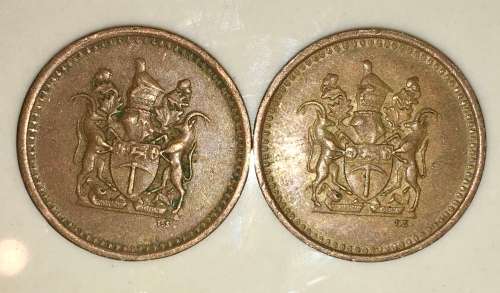 RHODESIA X2,,,,1 CENT 1970 & 1972