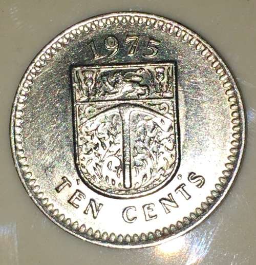 RHODESIA 10 CENT 1975 HIGH GRADE COIN