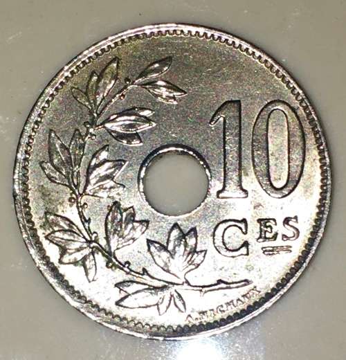BELGIUM 10 CES  1923 W
