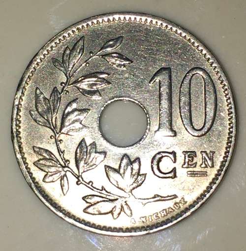 BELGIUM 10 CES  1904 V