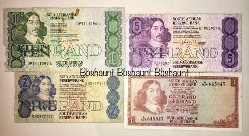 SET OF VARIOUS GOV R10 TO R1,,1980s ( 1 BID TAKES ALL)