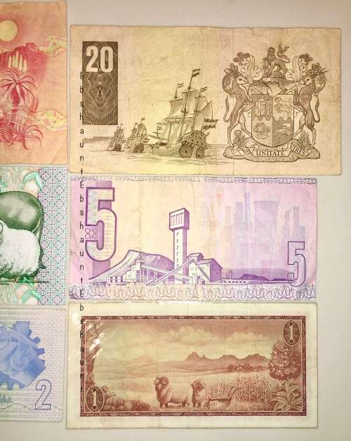 COMPLETE SET OF G DE KOCK & DECIMALS R50-(R1 DE JONG 1973)-1980s HIGH GRADE NOTES ( 1 BID TAKES ALL)