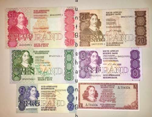 COMPLETE SET OF CL STALS & DECIMALS R50 -(R1 DE JONG 1973)-1990s ( 1 BID TAKES ALL)