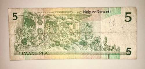 PHILIPPINES 5 PISO 1985
