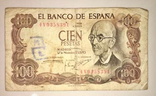 SPAIN 100 PESETAS 1970