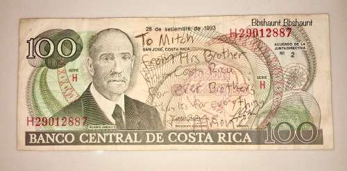 COSTA RICA 100 COLONES SAN JOSE 1993
