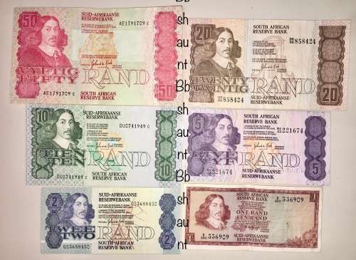 COMPLETE SET OF GPC DE KOCK & DECIMALS  R50 TO( R1 TW DE JONG 1975)-1980s HIGH GRA (1 BID TAKES ALL)