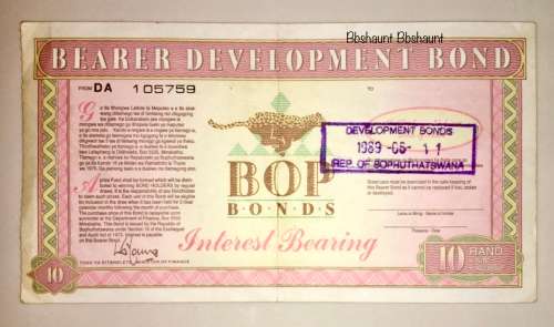 BOP BONDS 10 RAND 1989