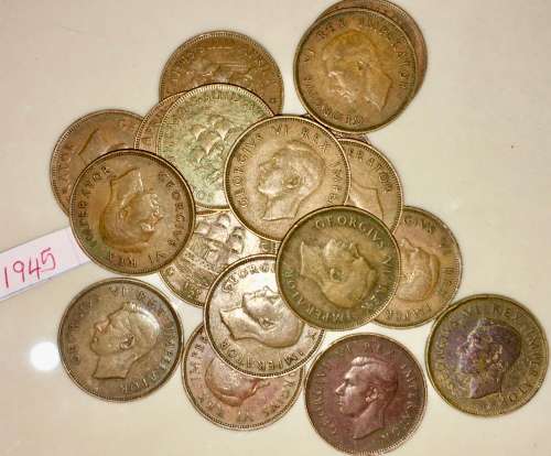 1/2 PENNY 1945 (BID PER COIN)