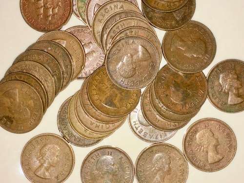 1/2 PENNY 1953 (BID PER COIN)