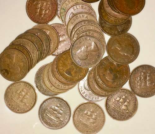 1/2 PENNY 1953 (BID PER COIN)