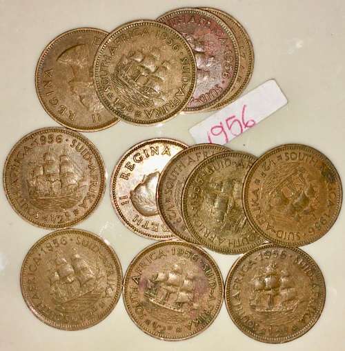 1/2 PENNY 1956 (BID PER COIN)