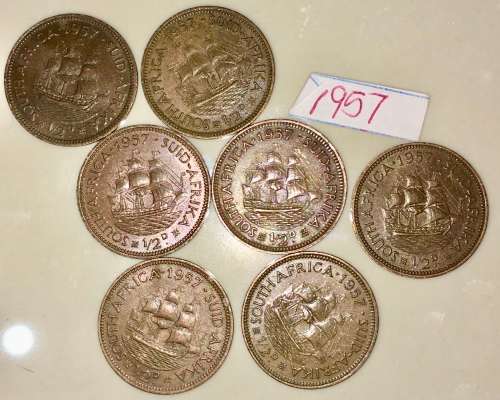 1/2 PENNY 1957 (BID PER COIN)