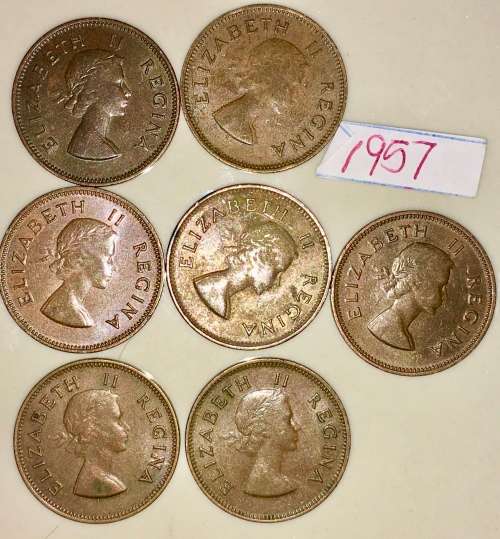 1/2 PENNY 1957 (BID PER COIN)