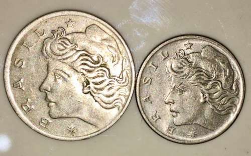 BRASIL SET X2,,,, 20 CENTAVOS ,10 CENTAVOS  1970(1 BID TAKES ALL)