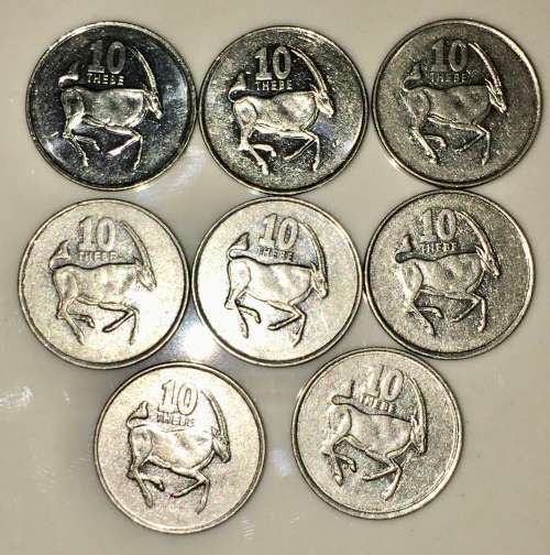 BOTSWANA 10 THEBE 1998 (BID PER COIN)