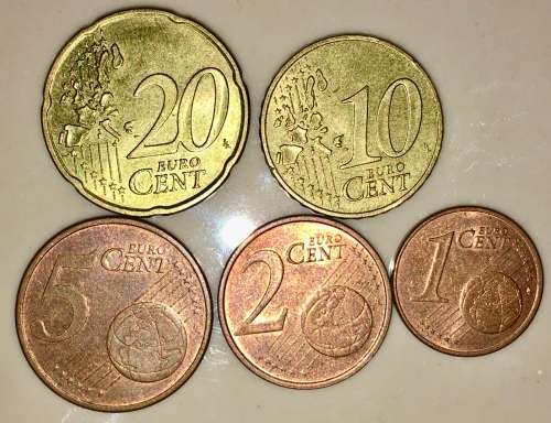 EURO SET  X5,,,,50 CENT J, 10 CENT J, 5 CENT D, 2 CENT F, and 1 CENT G, GERMANY 2002