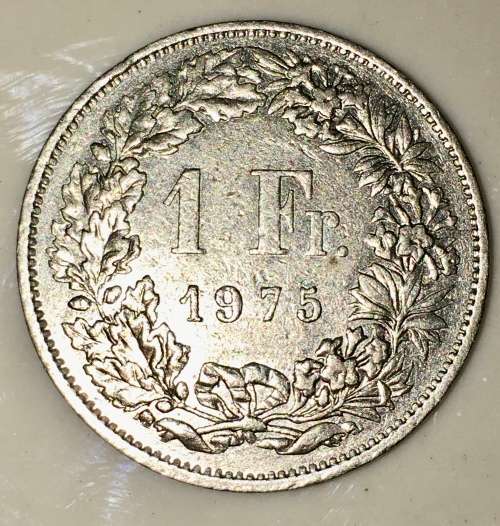 SWITZERLAND,,, 1 FRANC HELVETIA 1975