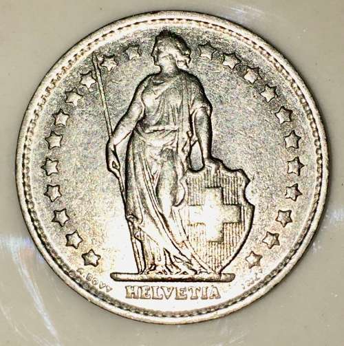 SWITZERLAND,,, 1 FRANC HELVETIA 1975