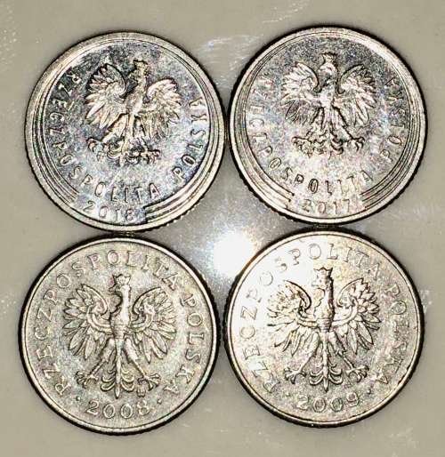 POLAND X4,,,,10,GROSZY 2008,2009,2017,2018 (1 BID TAKES ALL)
