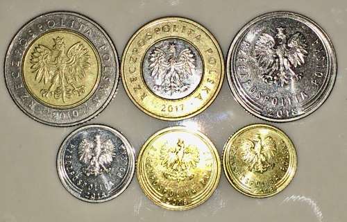 POLAND SET,,,,5 ZŁOTYCH 2010, 2 ZŁOTYCH 2017, 1 ZLOTYCH 10,GROSZY, 2 GR, 1 GROSZY  (1 BID TAKES ALL)