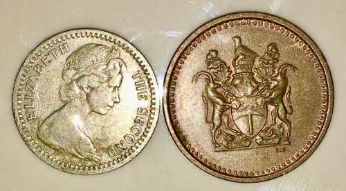 RHODESIA  5 CENT 1964 & 1 CENT 1976
