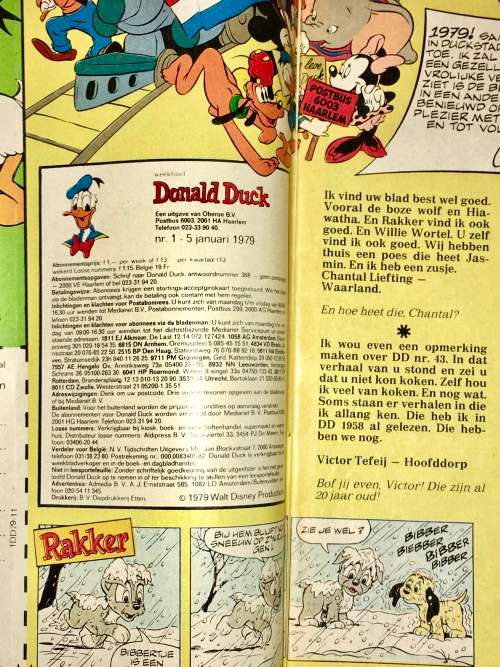 DONALD DUCK NO.1 !!! 1979  WITH MICKEY MOUSE CENTERFOLLED..(VF) (WALT DISNEY)DUTCH COMICS AMSTERDAM