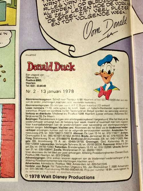 DONALD DUCK,, NO.2 !!!,,,1978 ..(VG) (WALT DISNEY)DUTCH COMICS AMSTERDAM