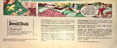 DONALD DUCK X3,, NO.6, NO.7, NO.8,,,1972 WITH CENTERFOLLED .. (WALT DISNEY)DUTCH COMICS AMSTERDAM