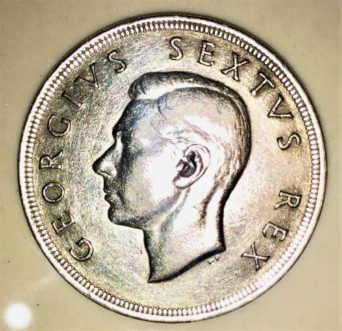 SOUTH AFRICA 5 SHILLINGS 1951 GOOD CONDITION SILVER