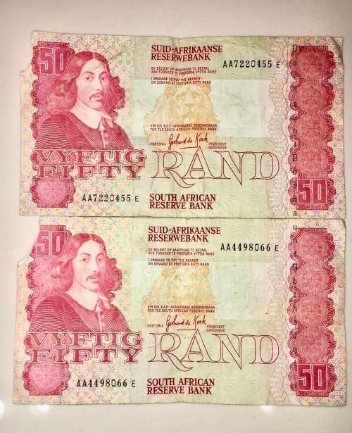 RSA R50 X 2  AA SERIAL DE KOCK 1984