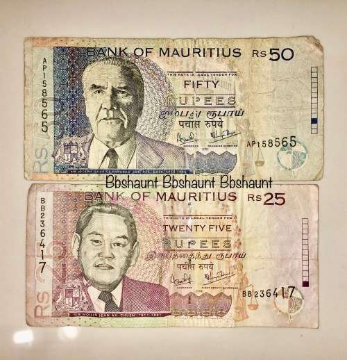 MAURITIUS SET  50 RUPEES & 25 RUPEES 2006