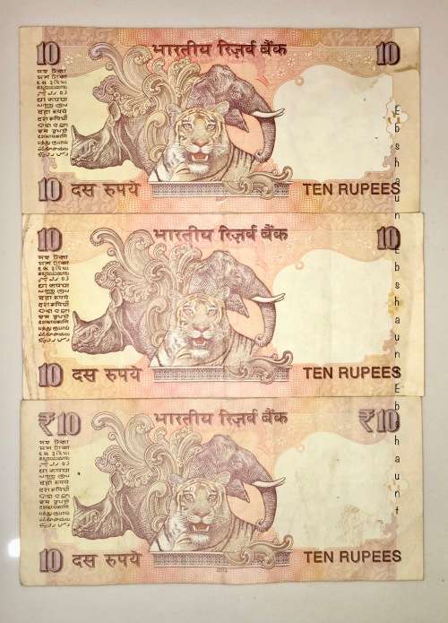 INDIA X3,,,,10 RUPEE