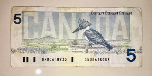 CANADA 5 DOLLARS 1986