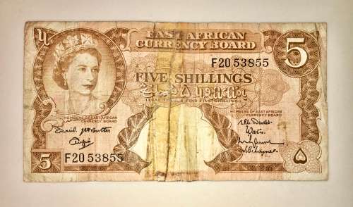 EAST AFRICA 5 SHILLINGS 1958-1963