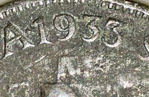 S A UNION ERROR 1 PENNY 1933 ERROR NO DOT AFTER DATE RARE