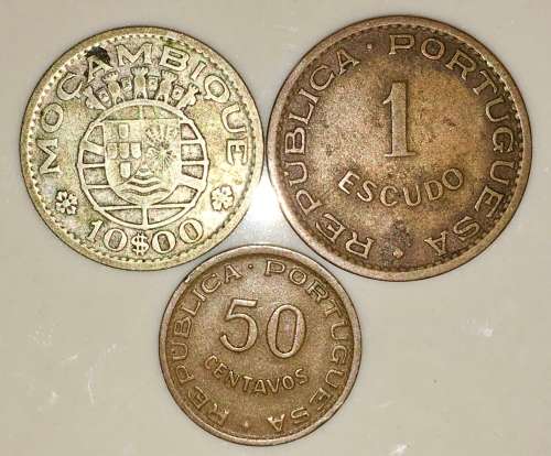 PORTUGAL,,,10 ESCUDOS 1955  & 1 ESCODOS & 50 CENTAVOS 1957