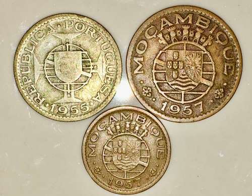PORTUGAL,,,10 ESCUDOS 1955  & 1 ESCODOS & 50 CENTAVOS 1957